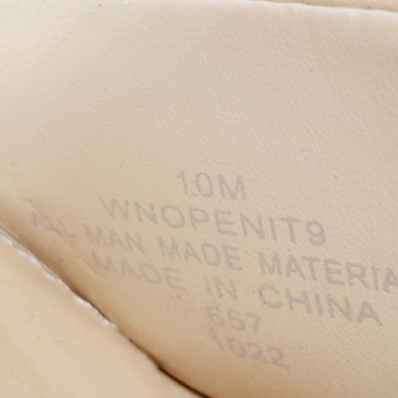 New NINE WEST Openit 9 Beige Vegan Platform Sandal D1041 - Picture 11 of 15